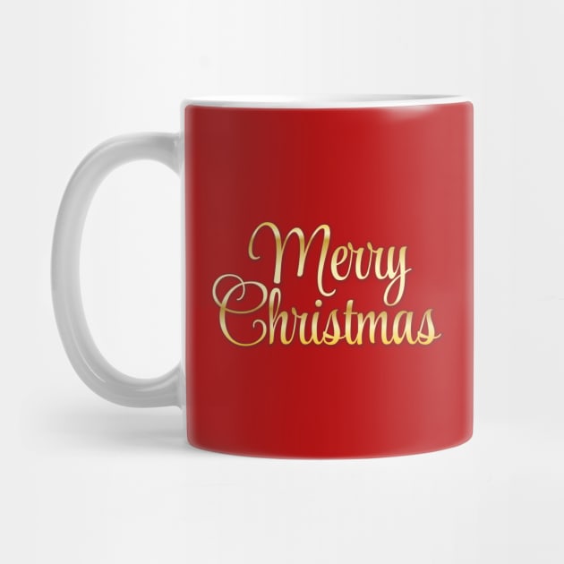 Merry Christmas lettering in red and gold color. by ChrisiMM